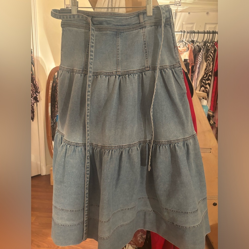 Ulla Johnson denim maxi skirt